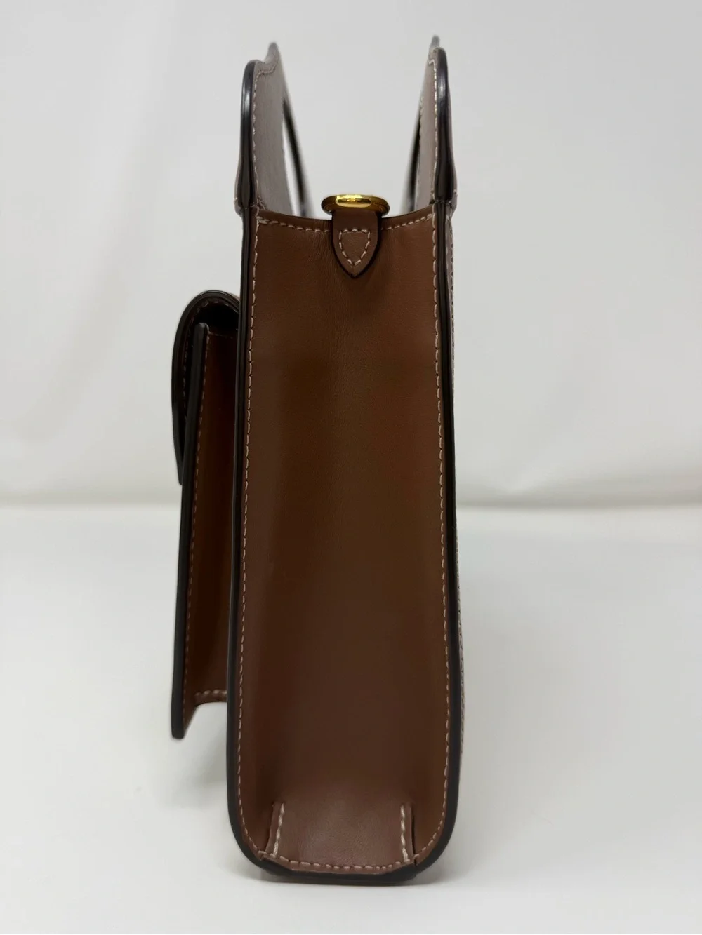 Burberry Mini Two-Tone Canvas and Leather Pocket Bag - Cream and Brown